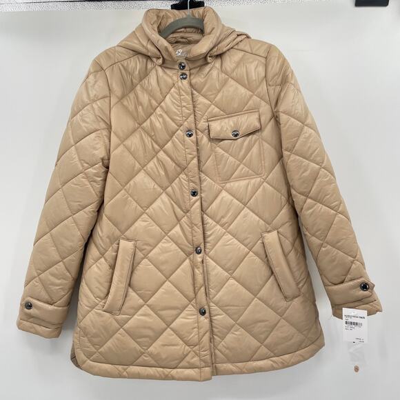 Sam Edelman Womens Diamond Quilted Hooded Jacket - Picture 2 of 12